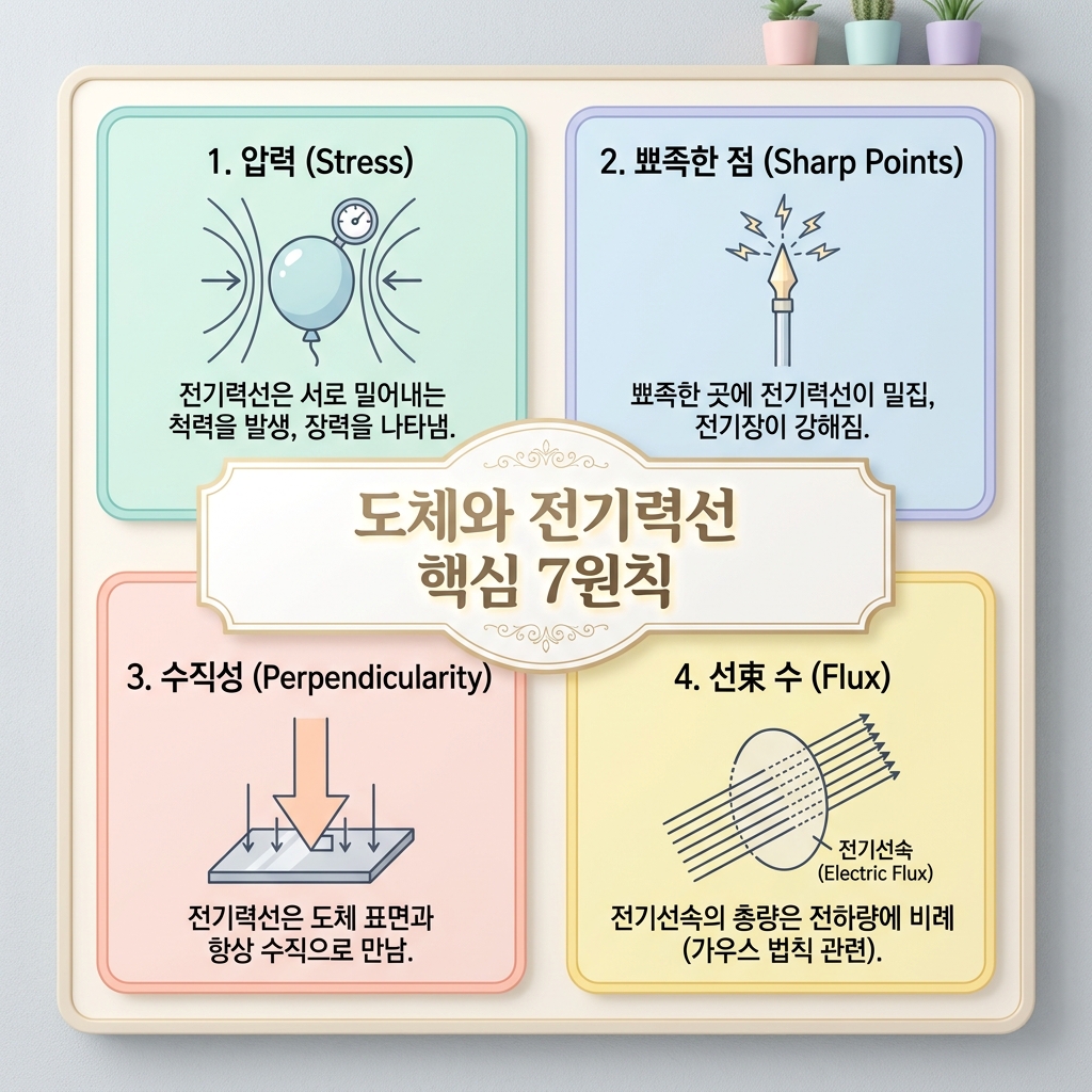 [전자기학] 제2장 진공 중의 정전계 (도체 표면의 힘과 전기력선의 성질)