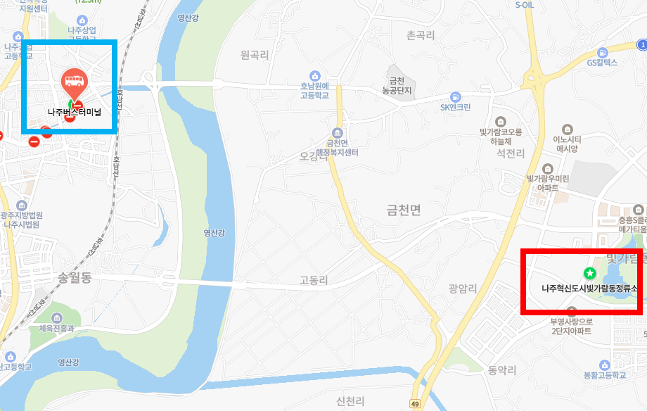 나주고속버스터미널 위치-지도