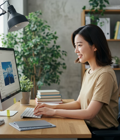 맹장염 원인 등 자료를 검색하는 여성 3