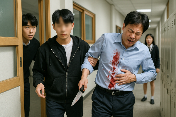 충북 청주 고등학교 학생 흉기 사건 발생, 교사 부상