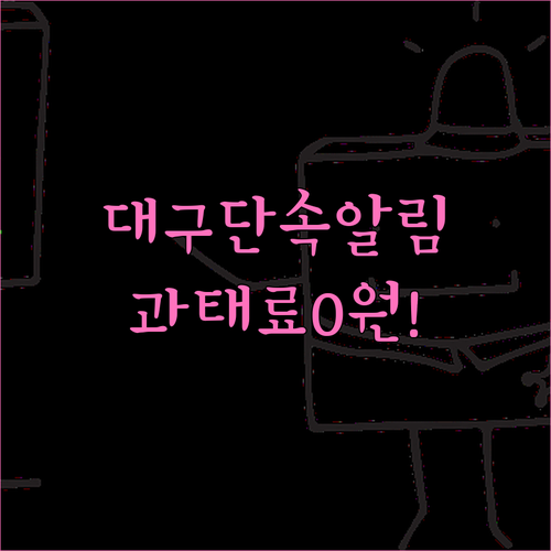 대구 주정차단속알림 문자 서비스 신청..