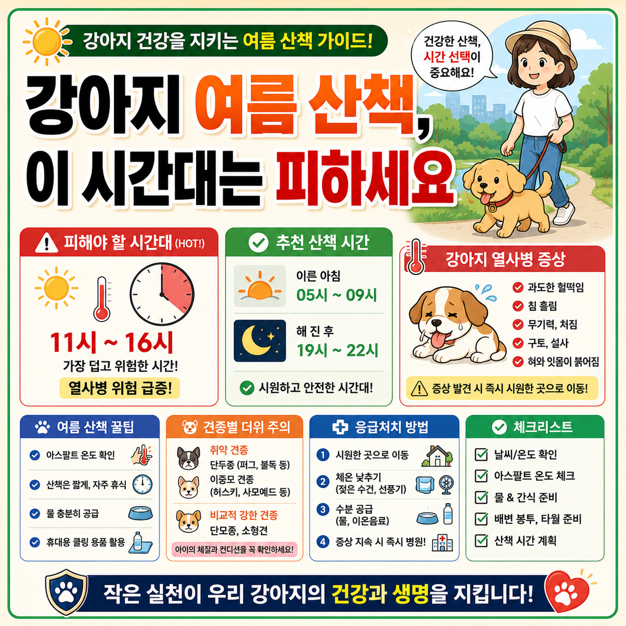 강아지 여름 산책