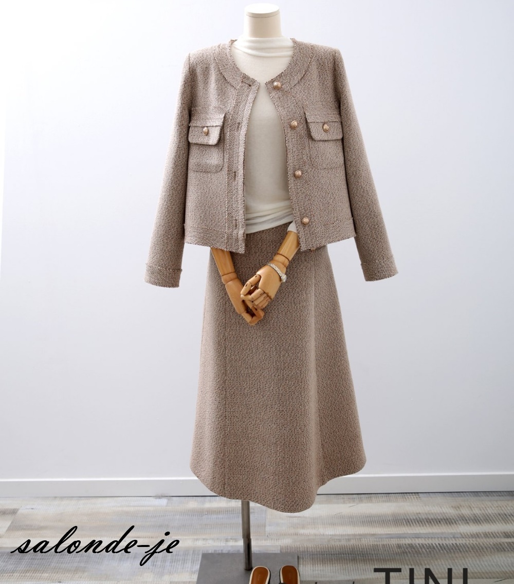 여성정장 세트 트위드 셋업 수트 여자세미정장 명품스타일 결혼식하객 치마정장