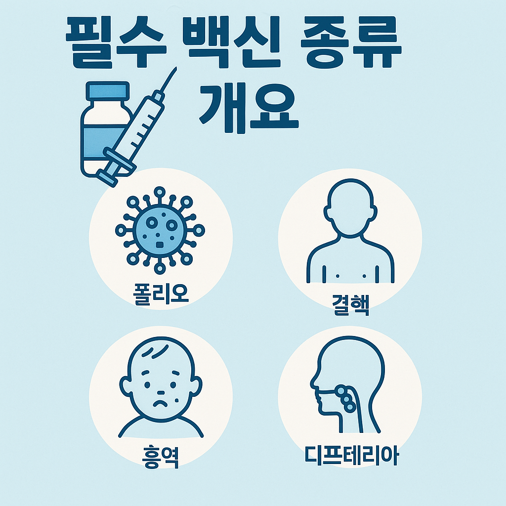 필수 예방 접종 종류를 설명하는 이미지