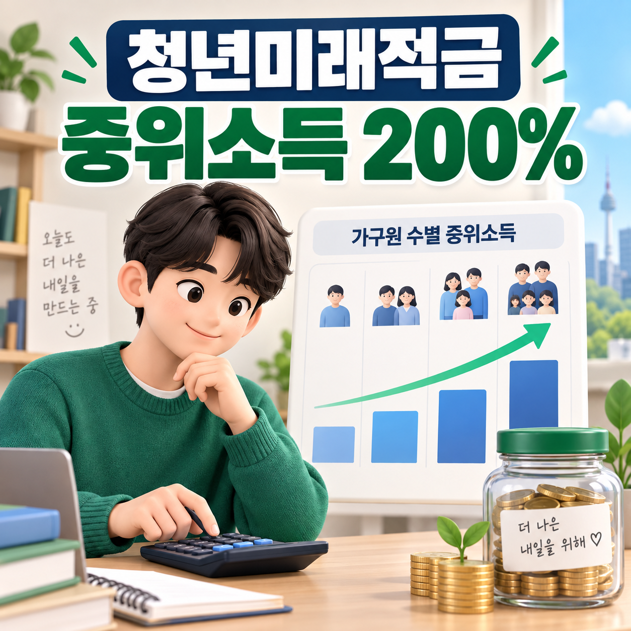 청년미래적금 중위소득 200% 계산표 - 가구원 수별 기준과 확인 방법