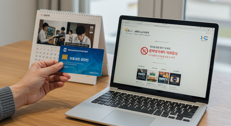 HRD-Net에서 '자비 부담액 0원' 과정 찾기