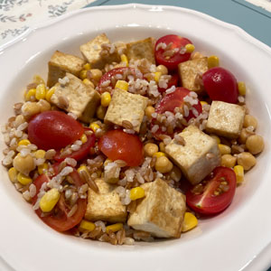 암환자 식단 - 저녁, 잡곡 두부 샐러드