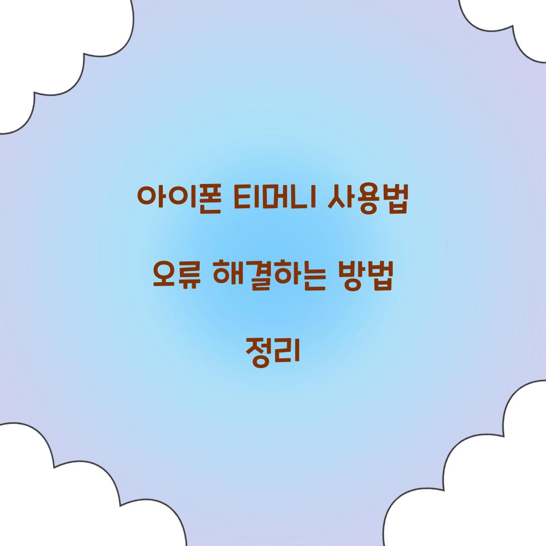 아이폰 티머니 사용법 오류