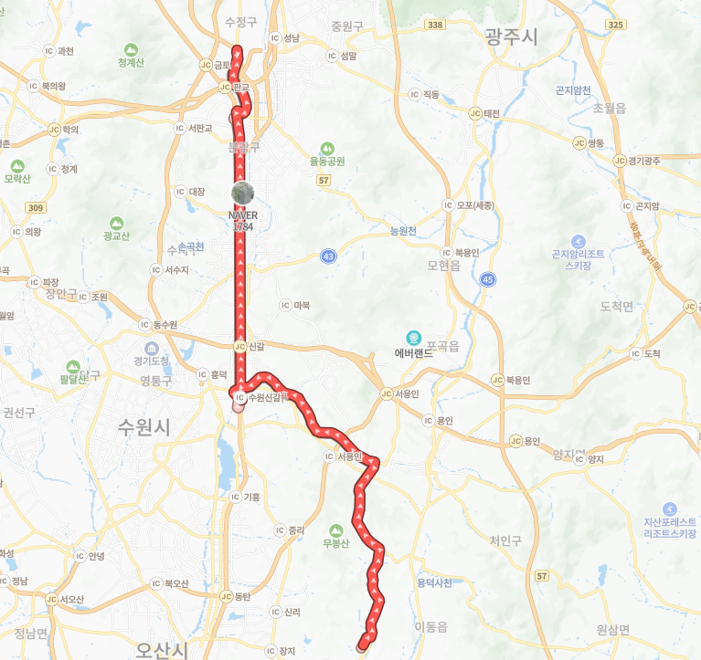 성남-용인-9241번-버스-노선-지도