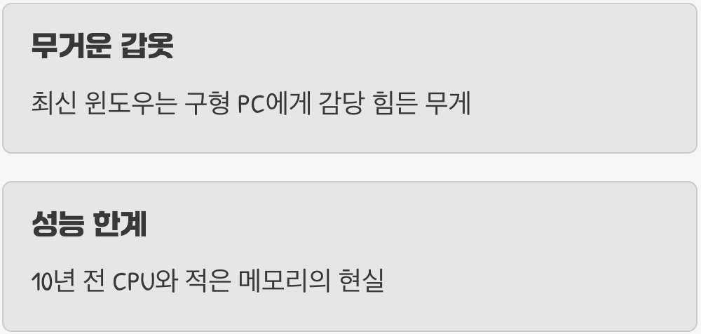 왜 내 컴퓨터는 윈도우를 버거워할까?