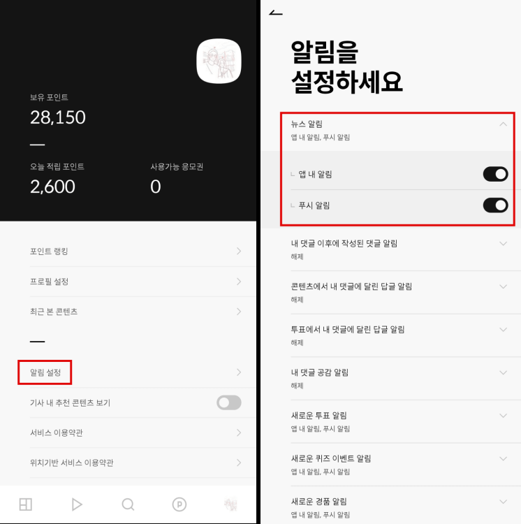 뉴스픽 - 설정