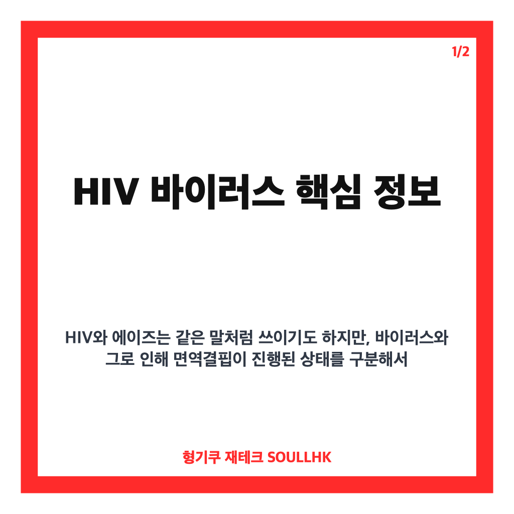 hiv 바이러스란? 증상과 에이즈의 관계 쉽게 알아보기 카드뉴스 1