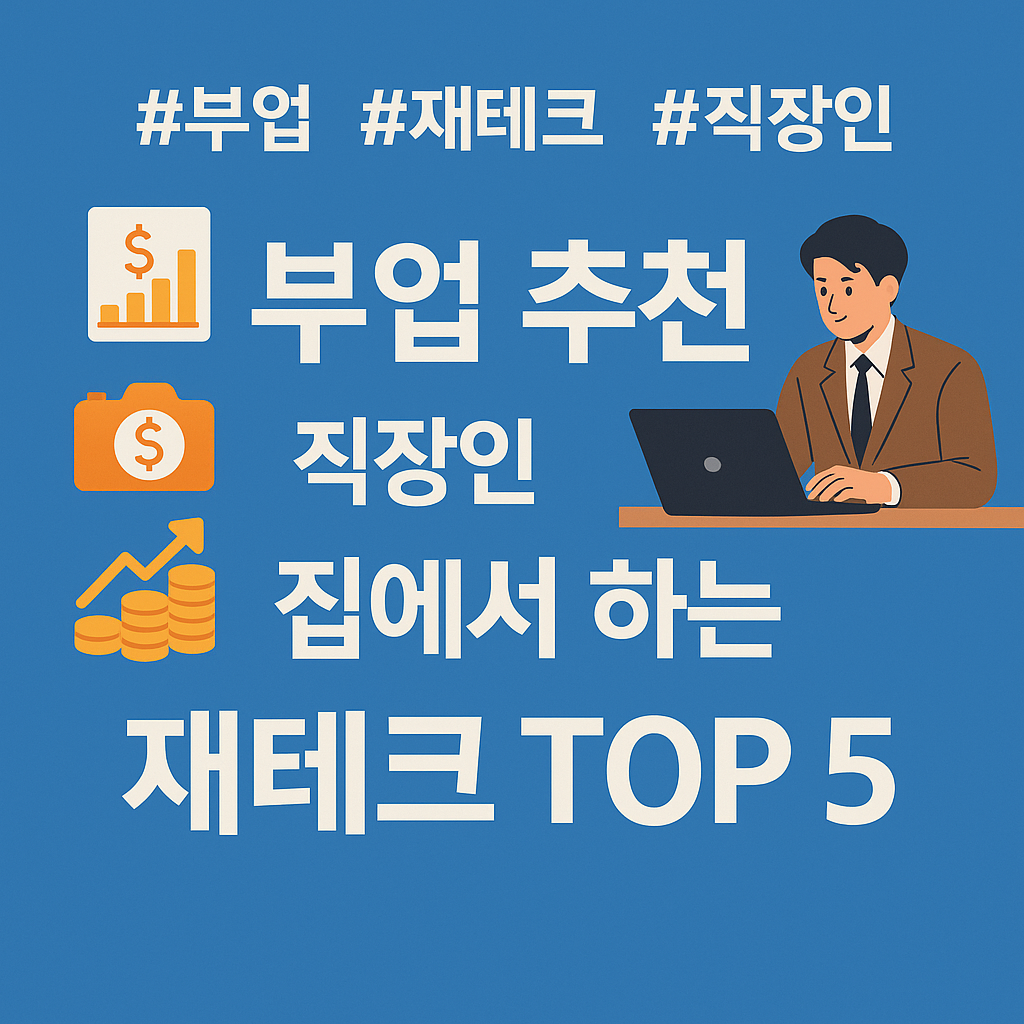 집에서 노트북으로 부업 중인 직장인의 일상 장면