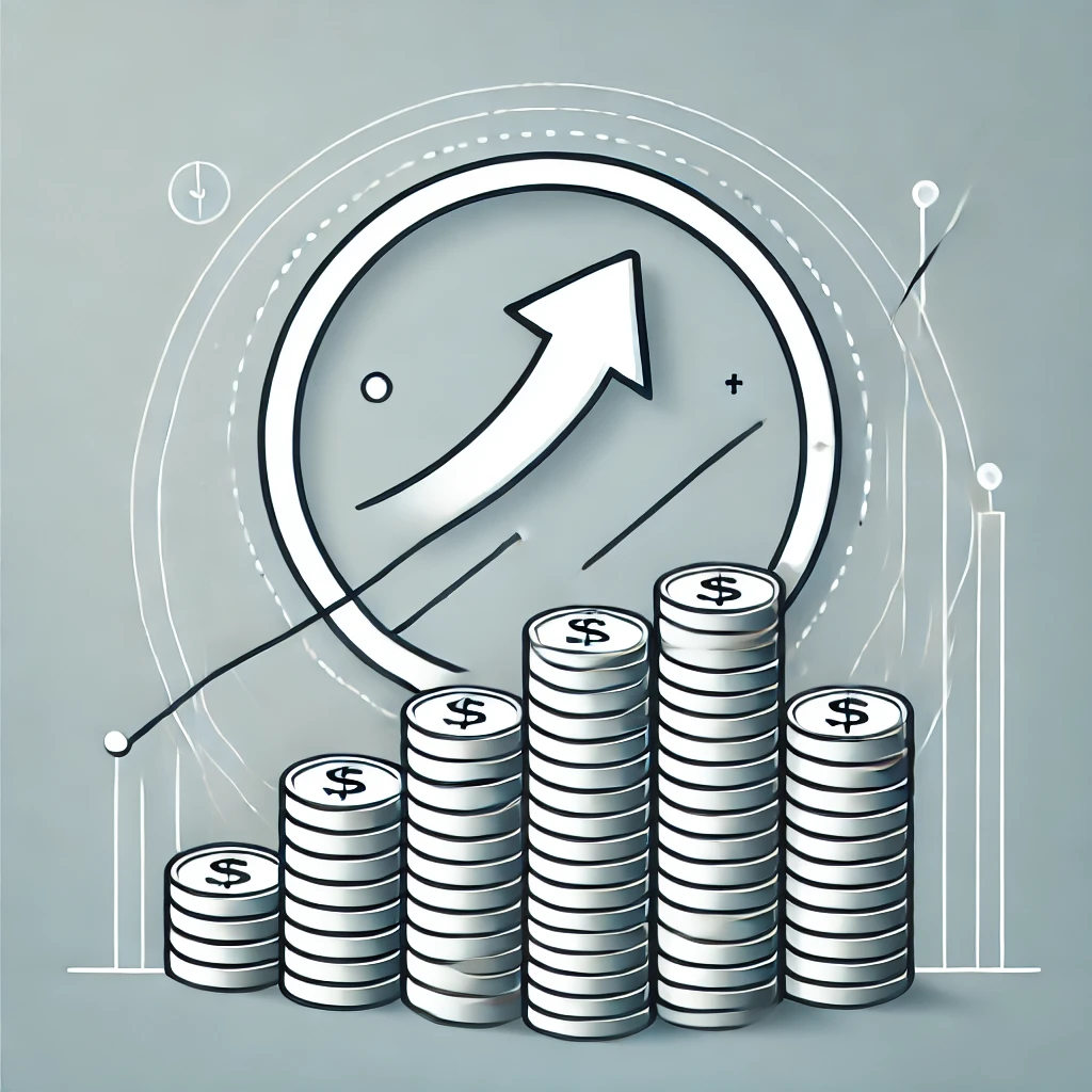 루프 화살표를 표현하여 재투자와 지속적인 성장을 표현한 이미지