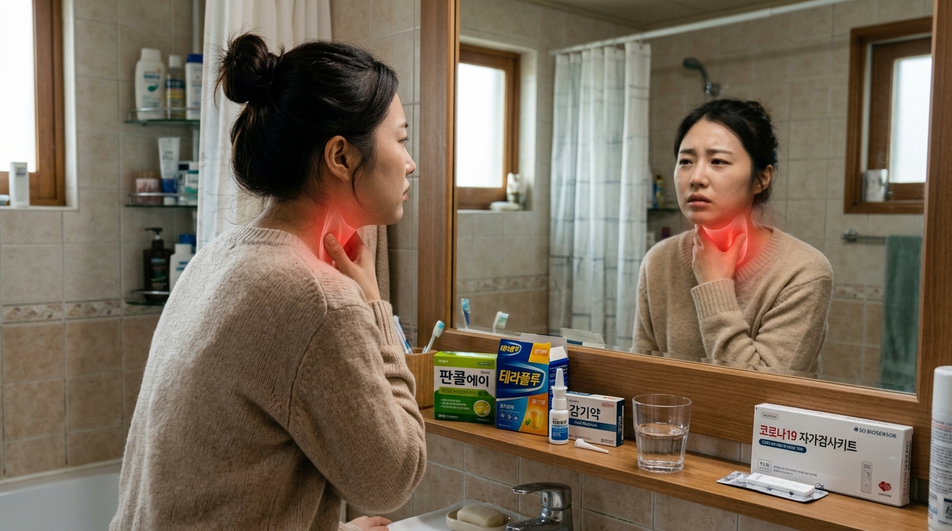 2026년 최신 코로나 변이 증상인 인후통과 일반 감기 몸살의 차이점 비교