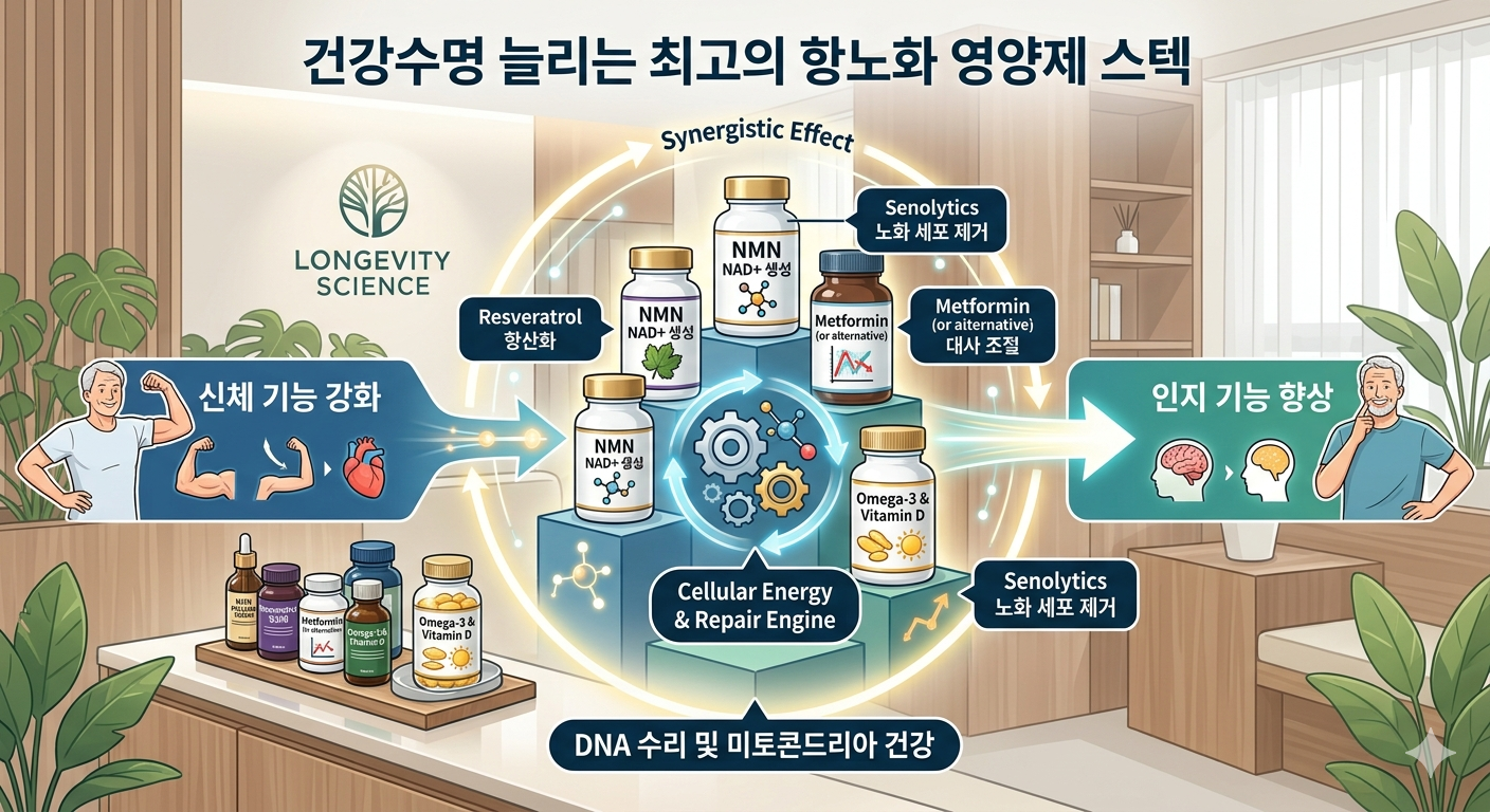 건강수명 늘리는 최고의 영양제 스택