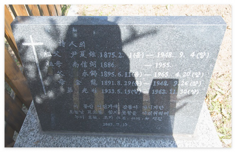 윤동주 시인의 표지석