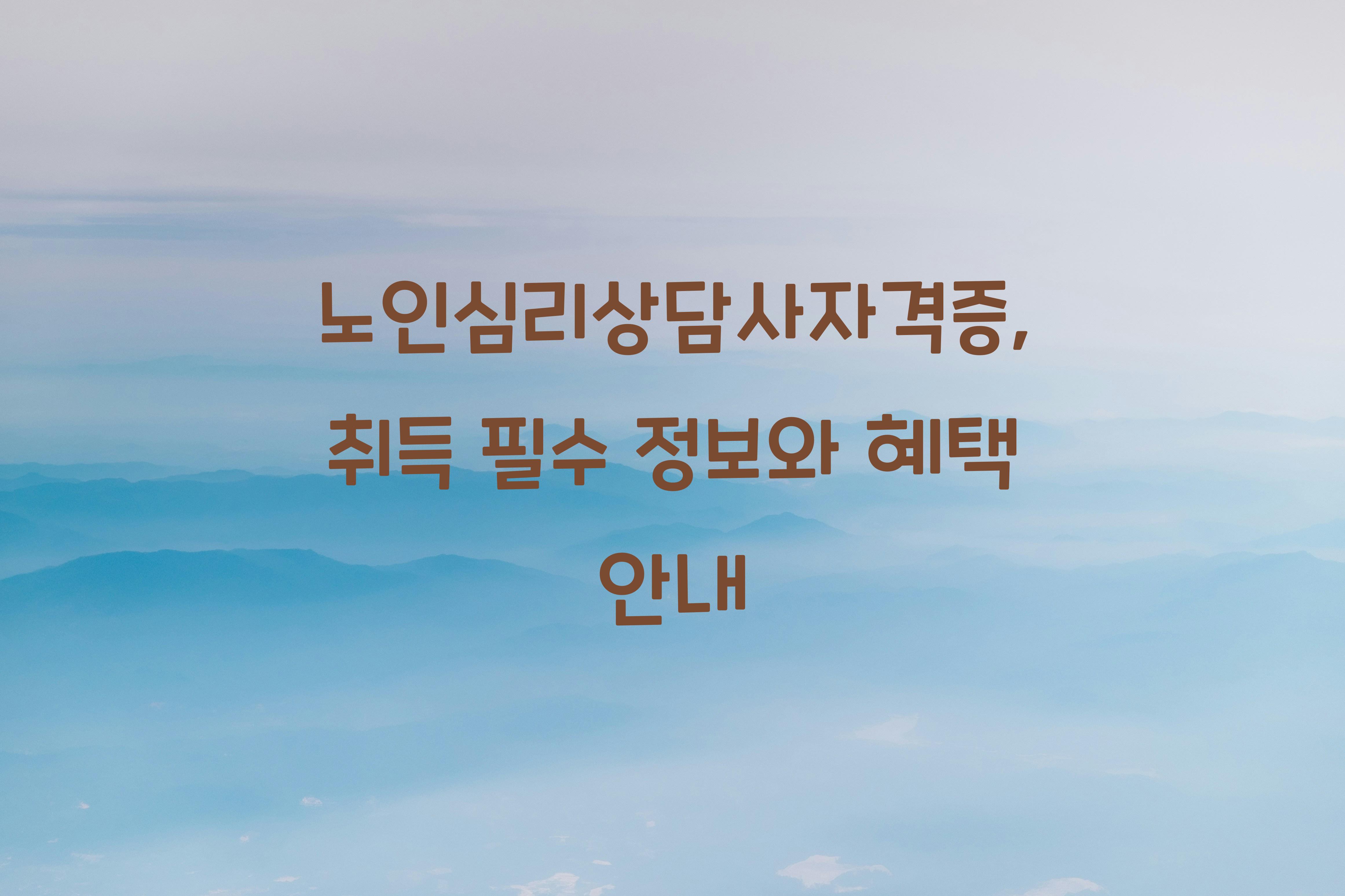 노인심리상담사자격증
