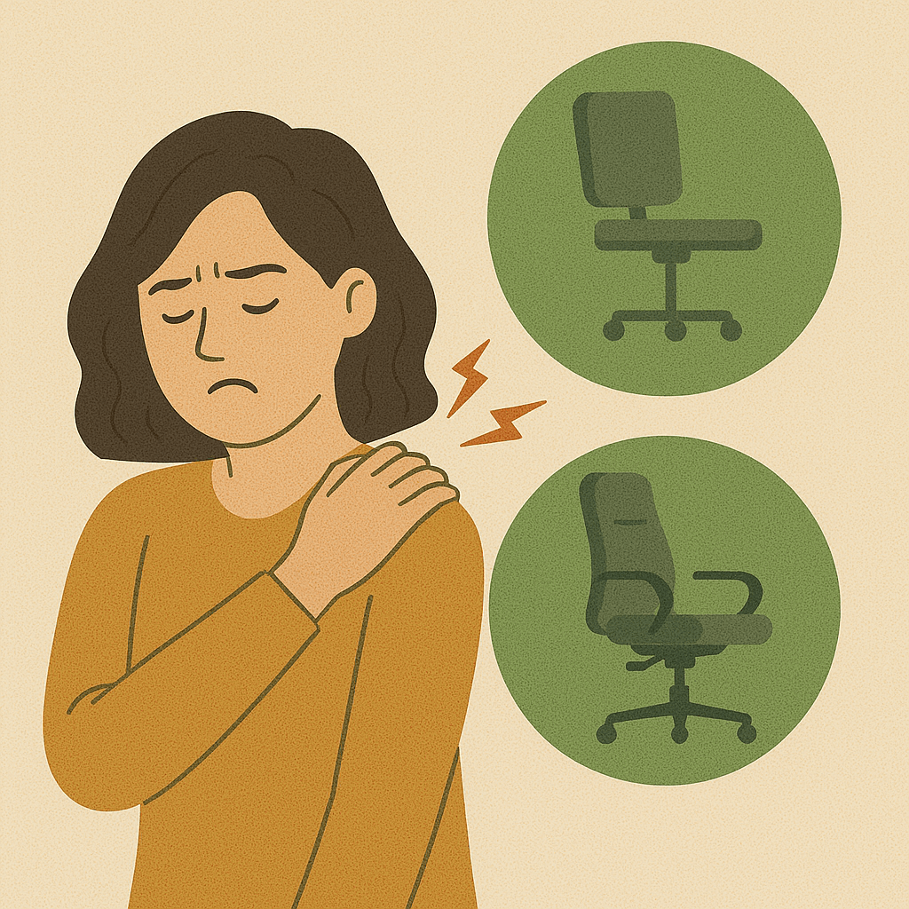 의자와 어깨통증 관련 이미지