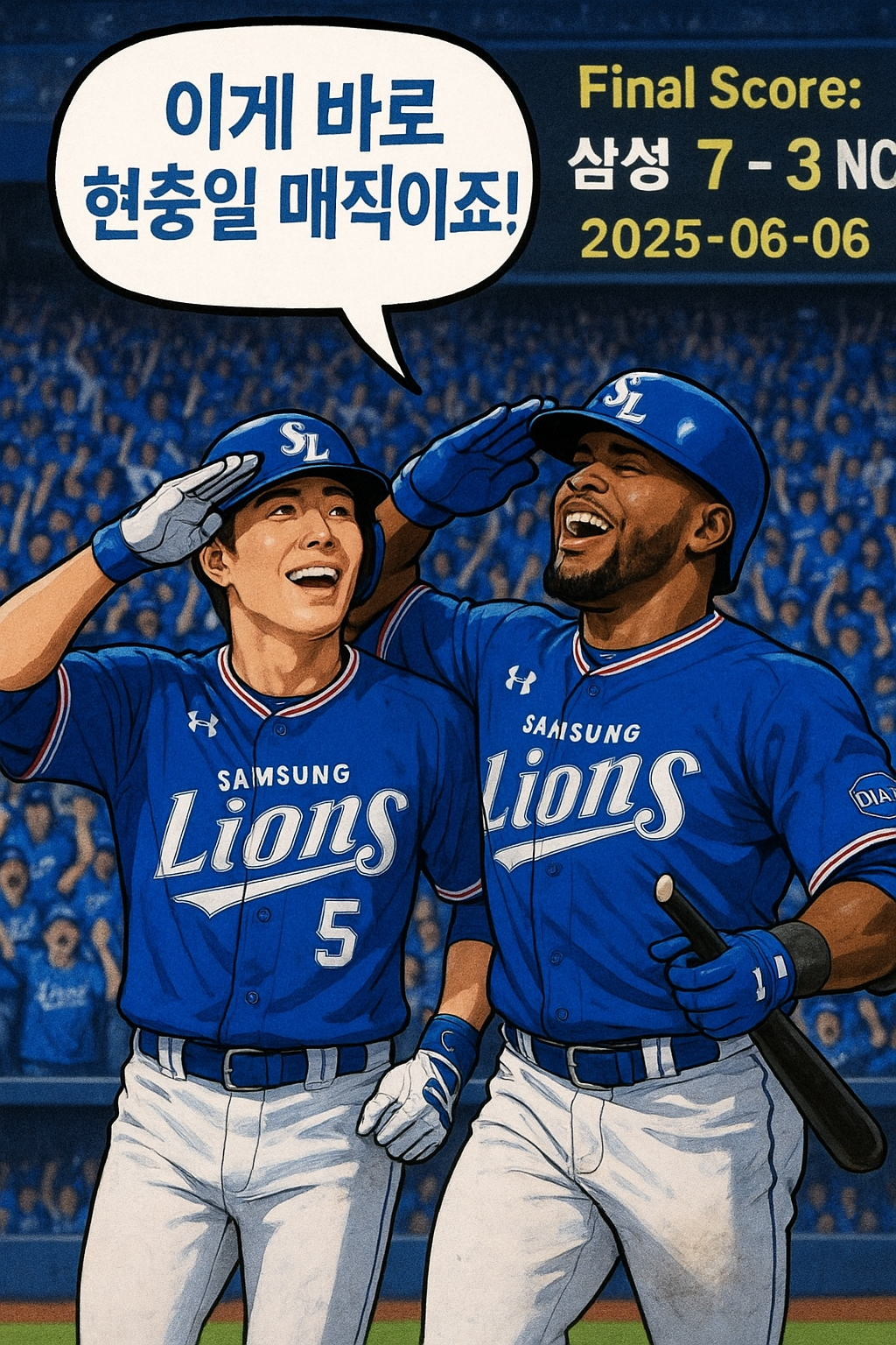 2025년 6월 6일 경기 결과, 삼성 VS NC