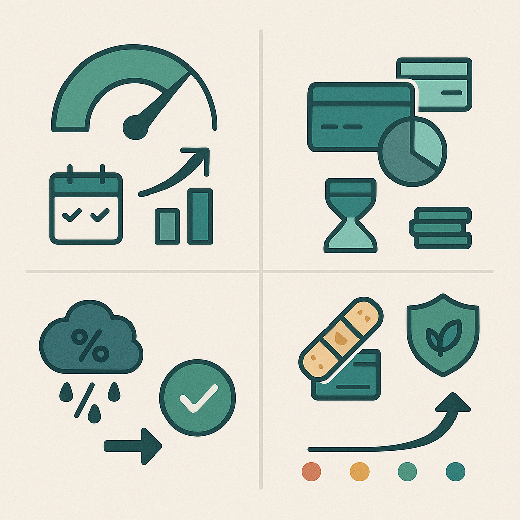 신용점수 올리기 실전: 장기&middot;단기 전략부터 리볼빙&middot;연체 복구까지 한 번에 끝내는 50가지 체크리스트(2025 최신)