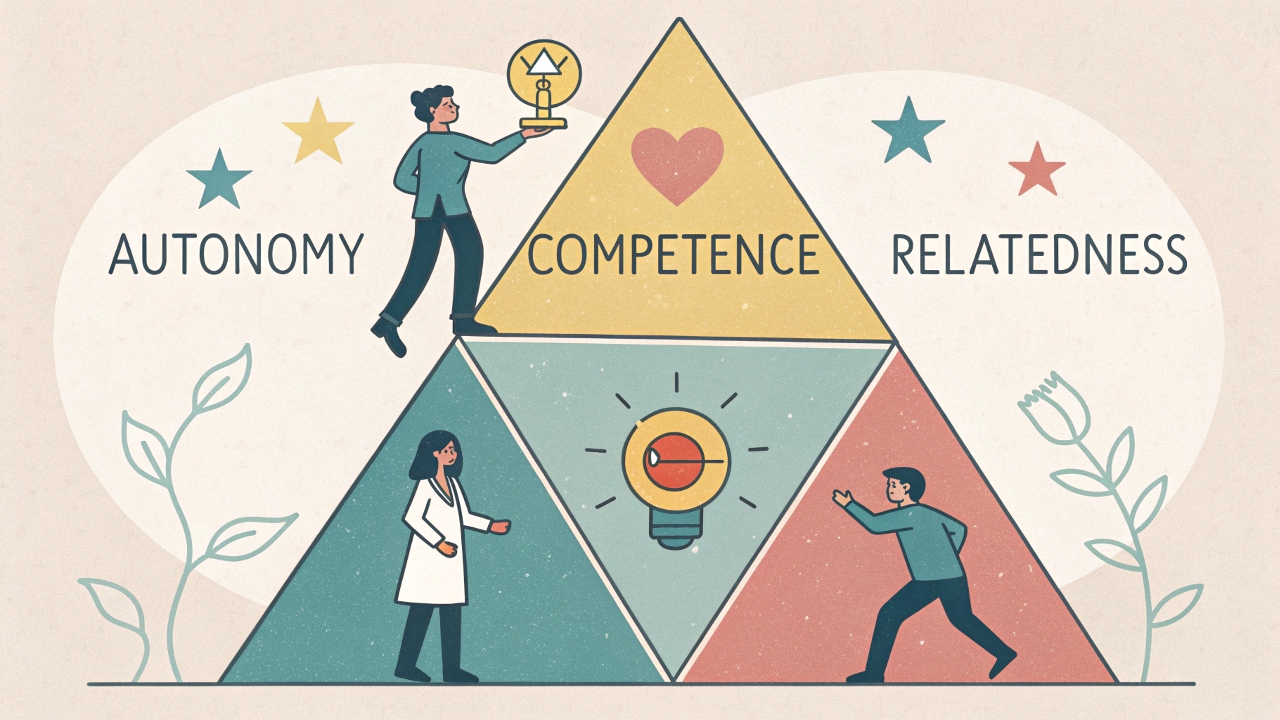 자기 결정 이론에 따르면, 동기부여는 자율성(Autonomy), 유능감(Competence), 관계 형성(Relatedness)에 의해 극대화된다.