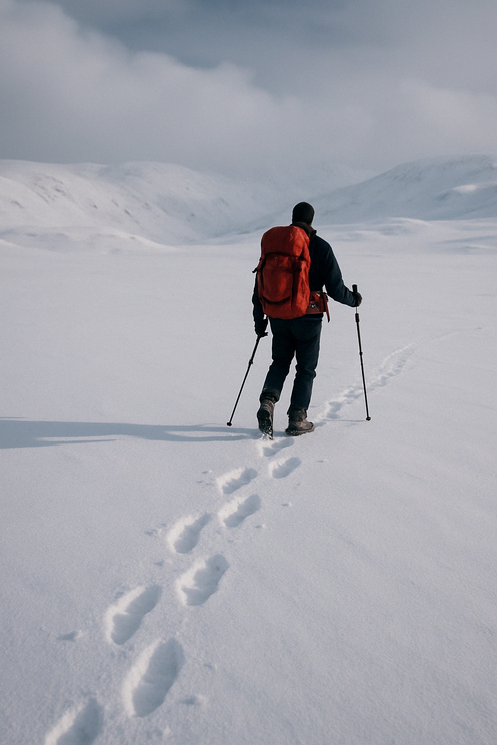 눈밭을 걷는 여행자