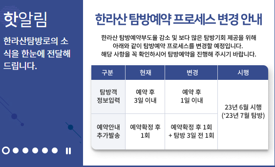 한라산 탐방로 예약 시스템