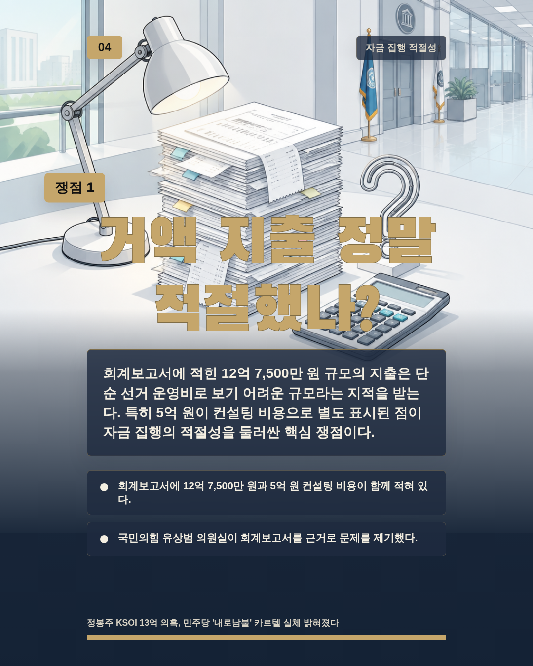 거액 지출 정말 적절했나?