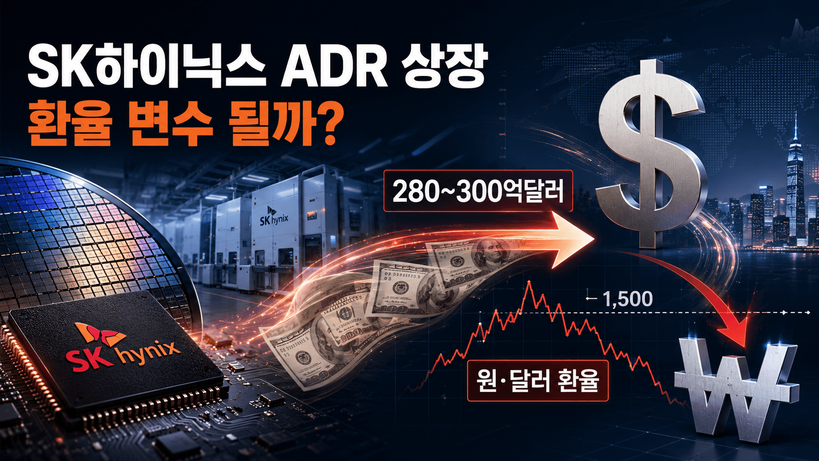 SK하이닉스 ADR 상장, 280억달러 자금 유입이 환율을 움직일까