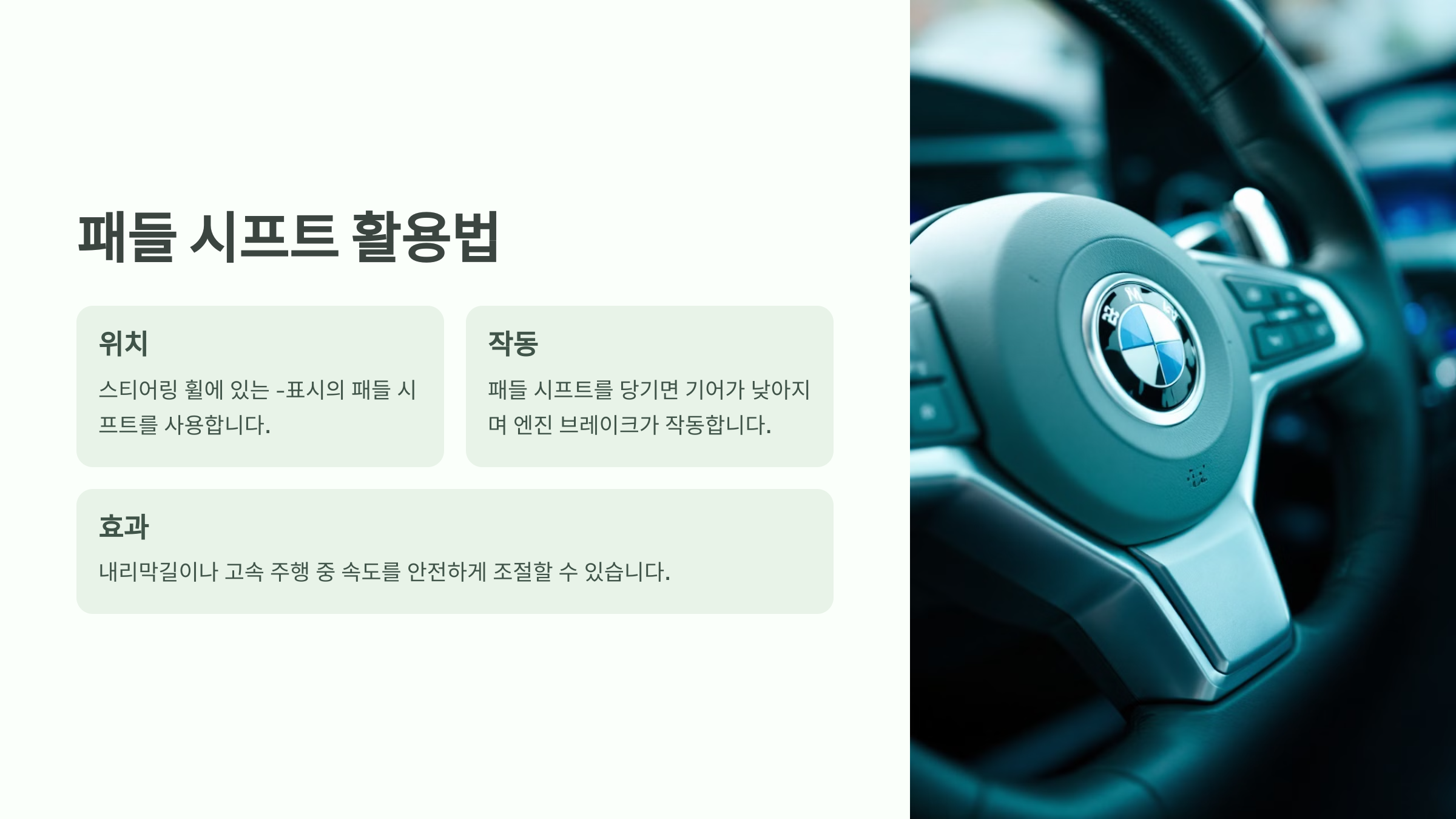 패들 시프트 활용법