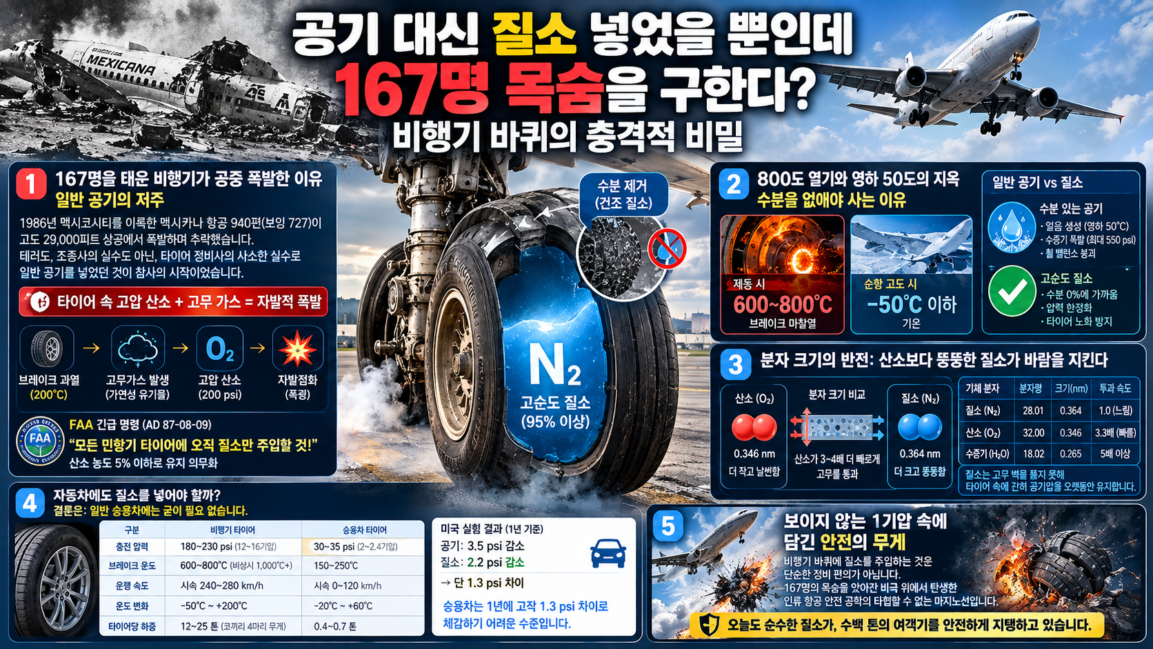 비행기 타이어 질소 충전