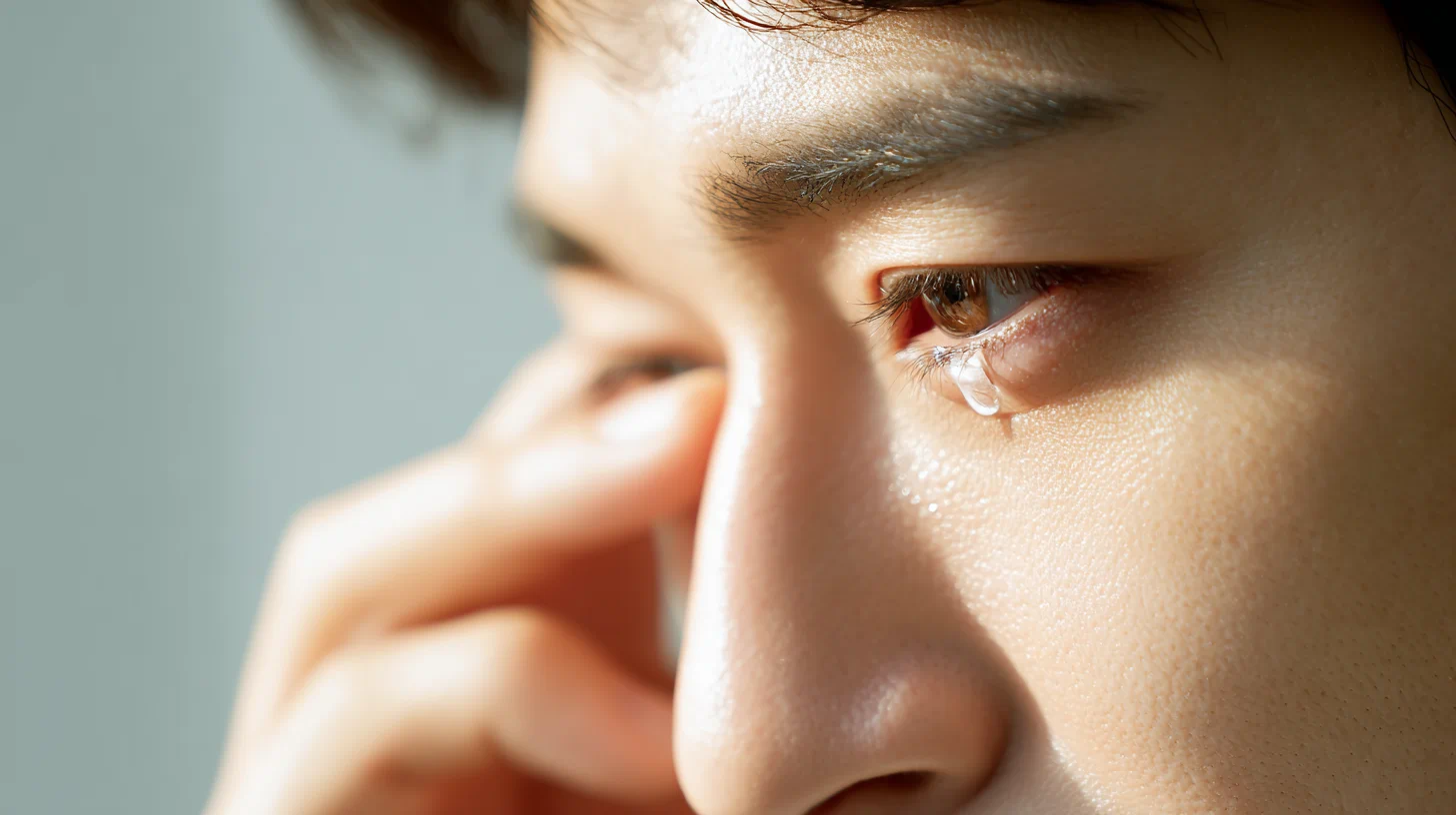 눈물 흐르는 모습