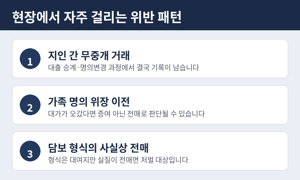 현장에서 자주 걸리는 위반 패턴
