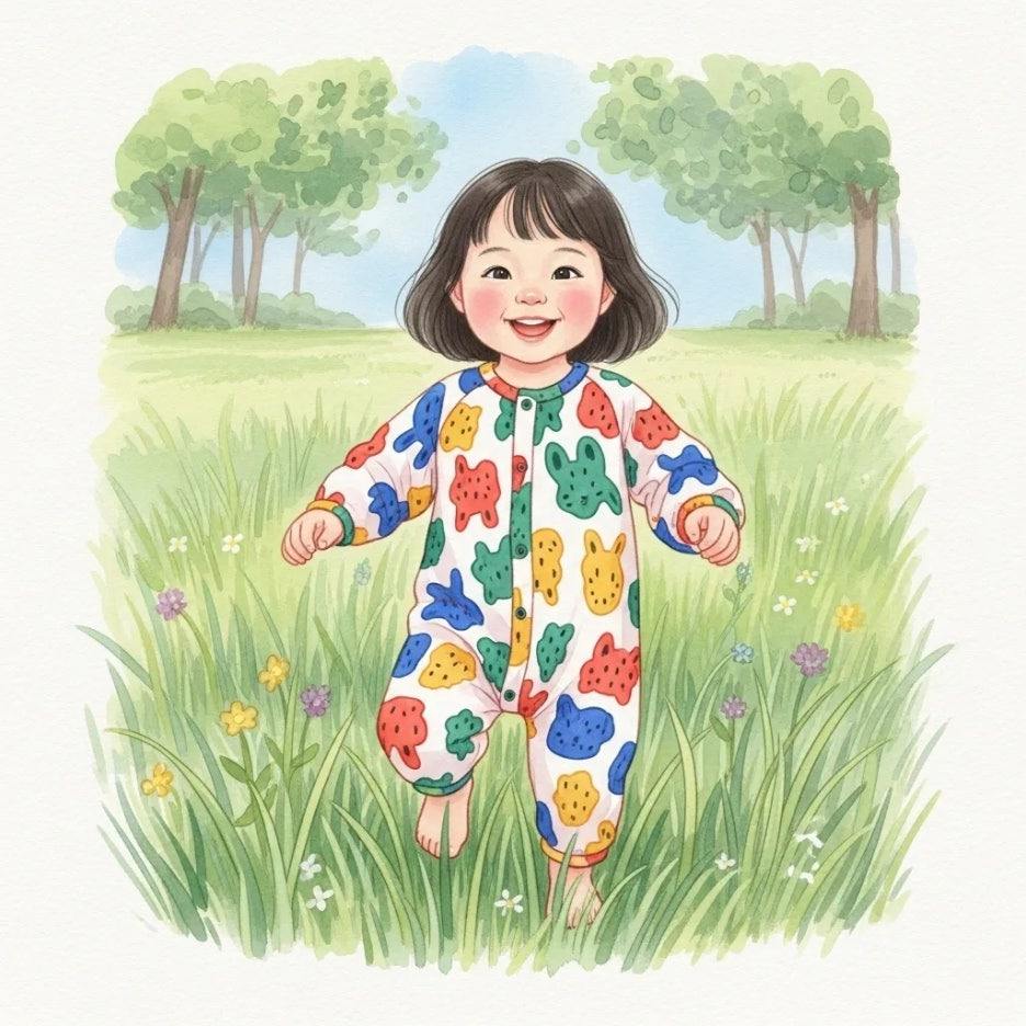 던스 옷을 입고 신나게 노는 아이의 모습