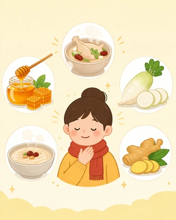 목감기 완화에 도움 되는 음식 구성5
