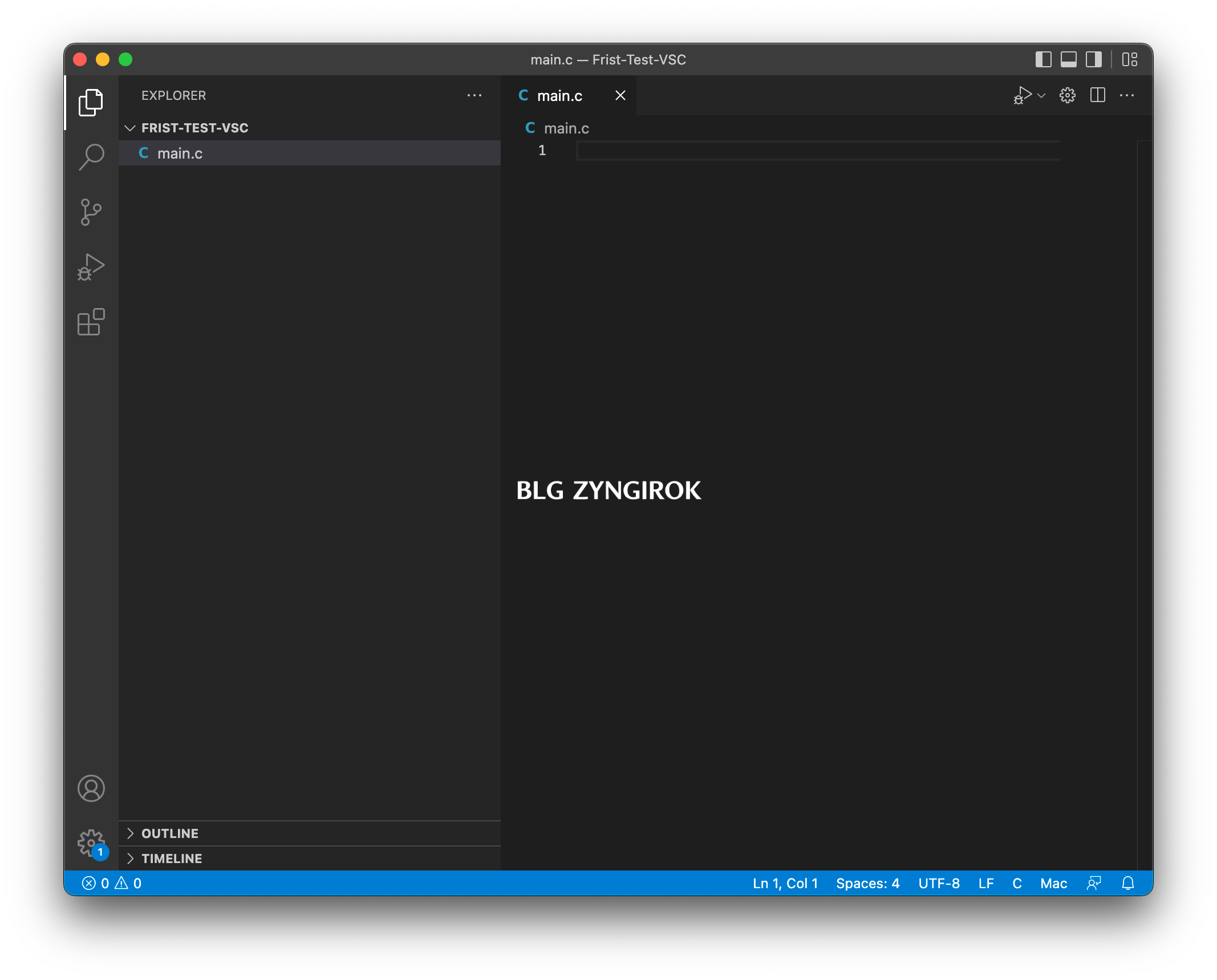 main.c 파일이 생성된 것을 확인할 수 있다.