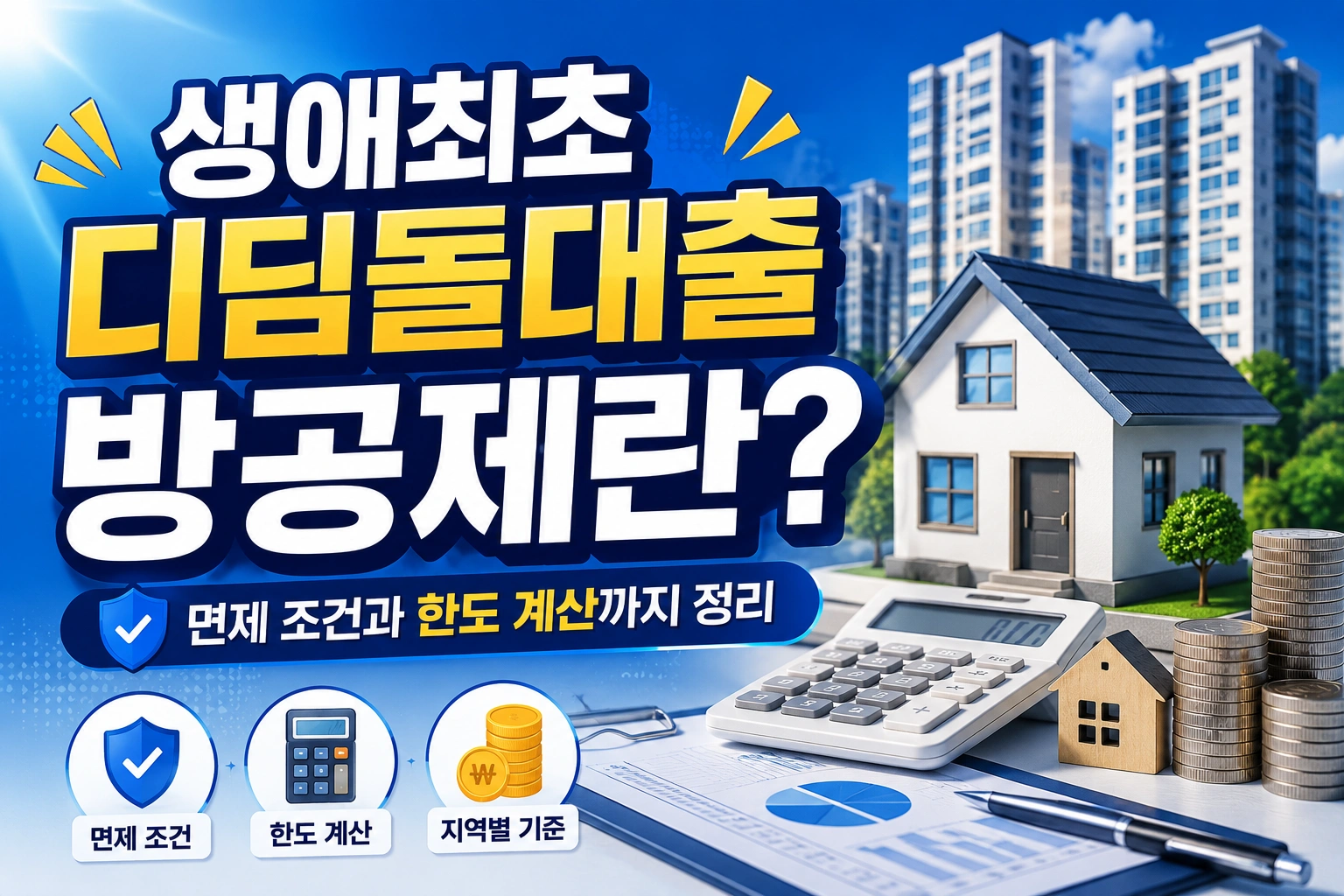 생애최초 디딤돌대출 방공제란 면제 조건과 한도 계산까지 정리
