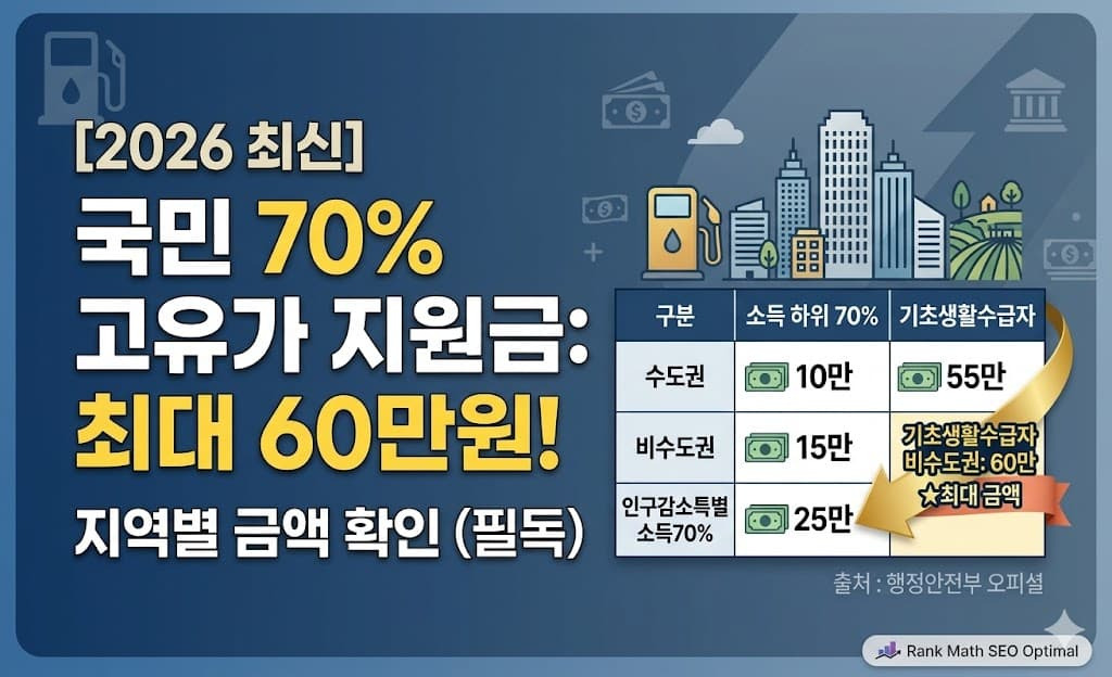 2026 고유가 피해 지원금 대상 확인 완벽 가이드