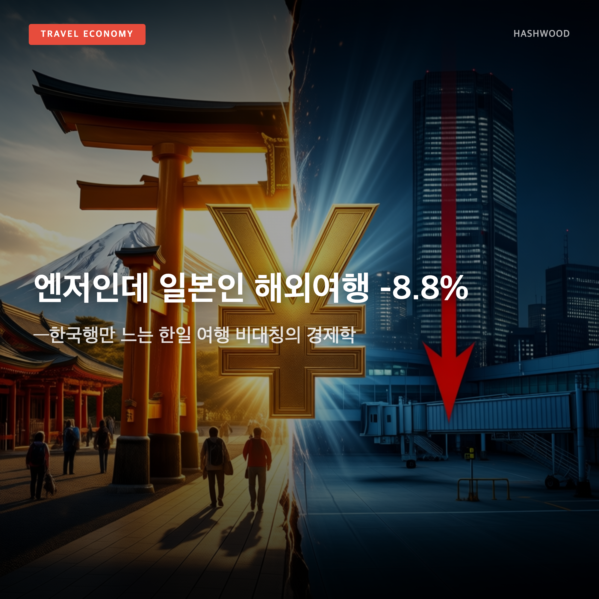 그림: 엔저인데 일본인 해외여행 -8.8% — — 한국행만 느는 한일 여행 비대칭의 경제학