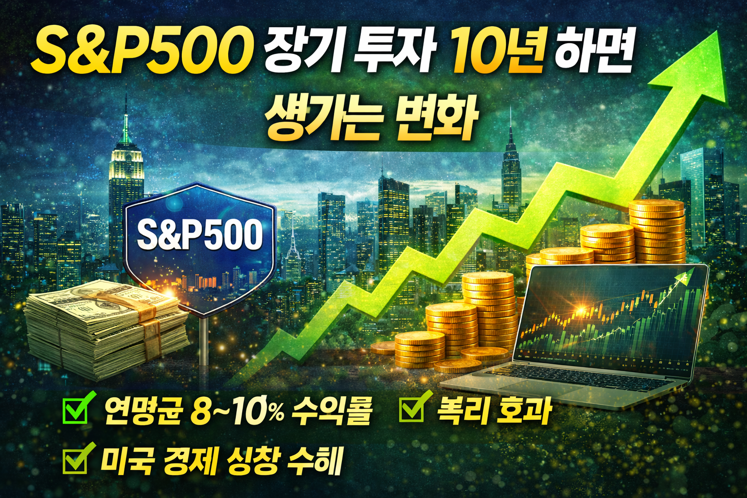 S&amp;P500 장기 투자 10년 하면 생기는 변화 관련 이미지