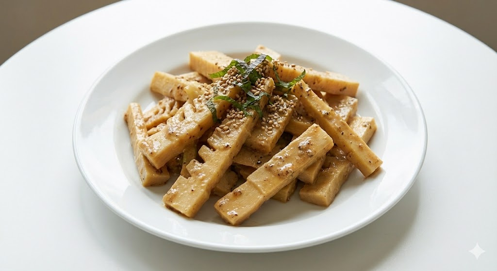 들깨의 불포화지방산이 죽순의 불용성 식이섬유 소화를 돕고 비타민 B군 흡수율을 높여 장 건강과 혈관 청소를 동시에 해결하는 죽순 들깨 볶음