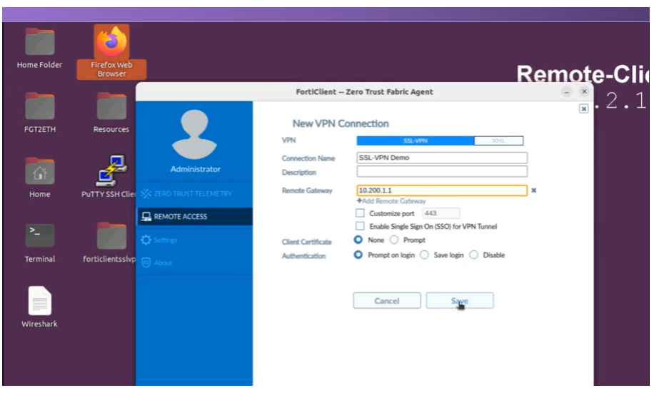 SSL Client를 통한 SSL VPN 연결 테스트