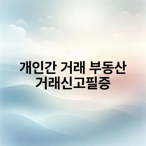 개인간 거래 부동산 거래신고필증