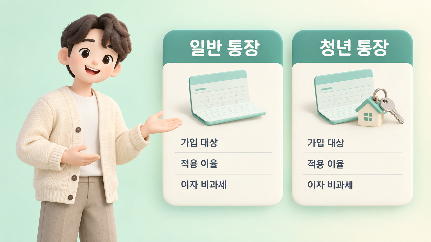 일반 통장과 청년 통장 비교
