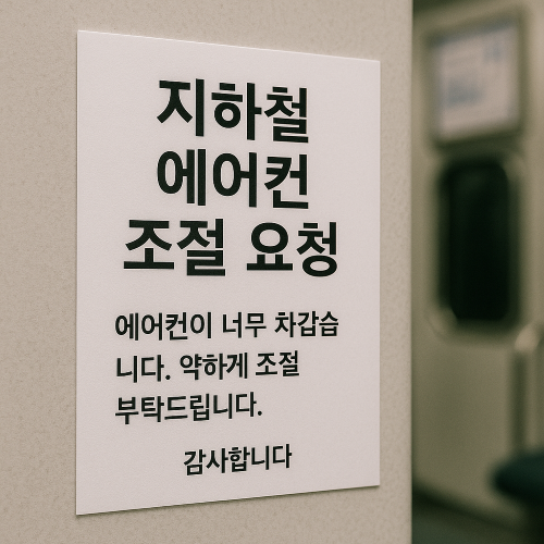 지하철 에어컨 조절 요청하는 방법