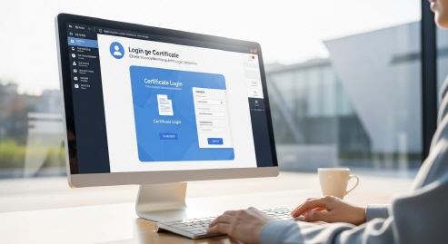 인증서 로그인하는 컴퓨터 화면