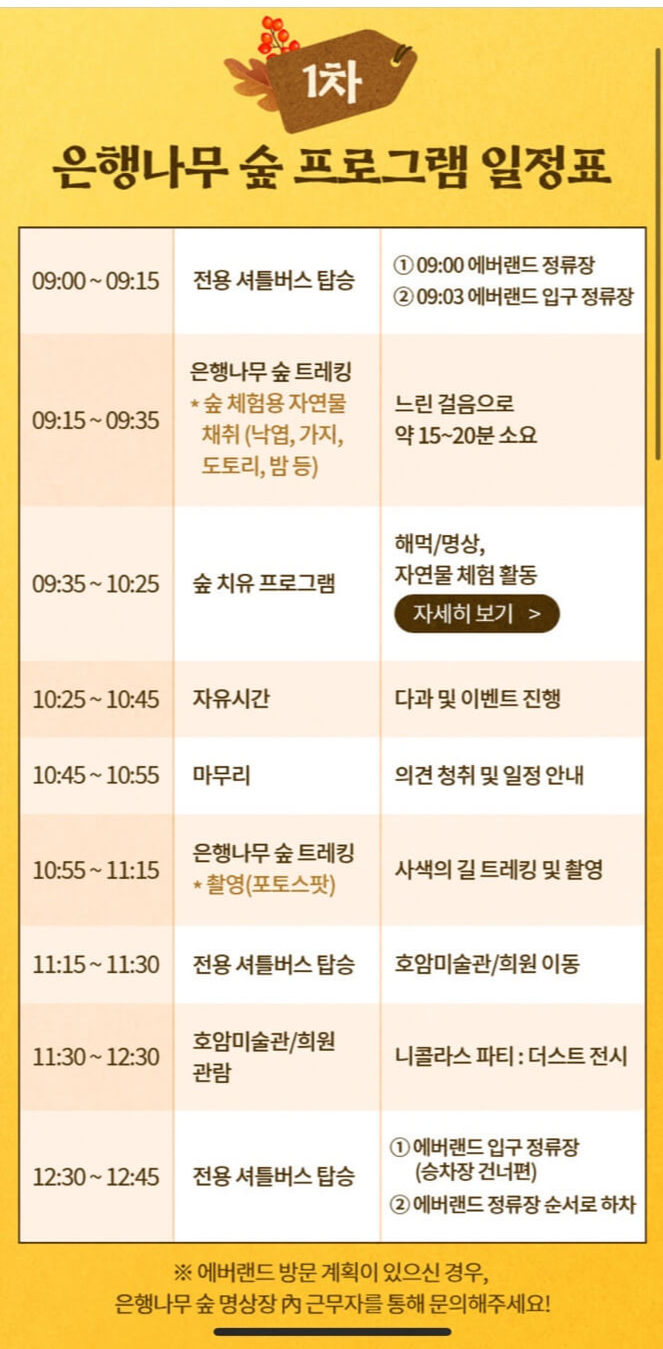 에버랜드 은행 나무 숲 예약 방법, 주차 정보