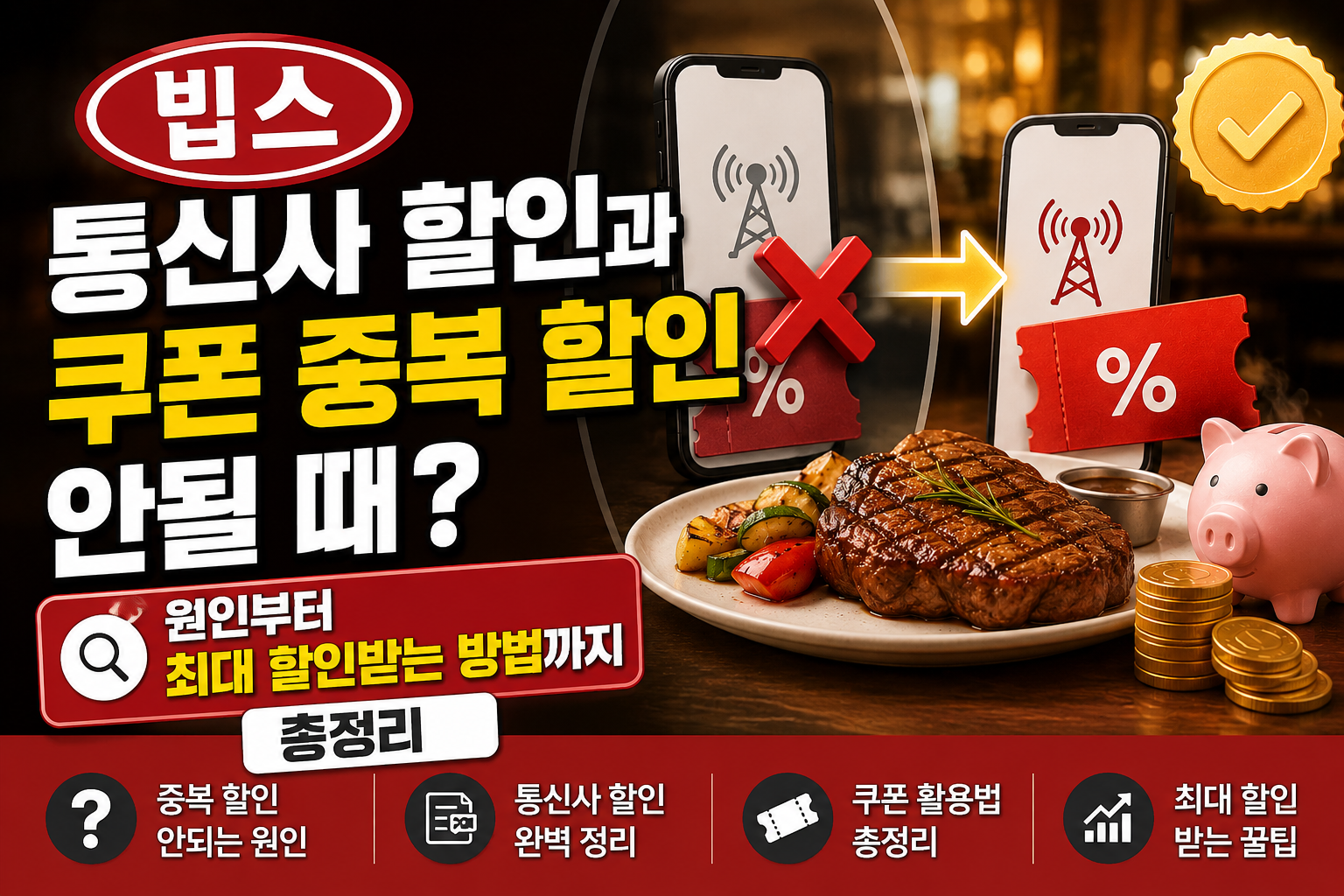 빕스 통신사 할인과 쿠폰 중복 할인 안될 때? 원인부터 최대 할인받는 방법까지 총정리 관련 사진