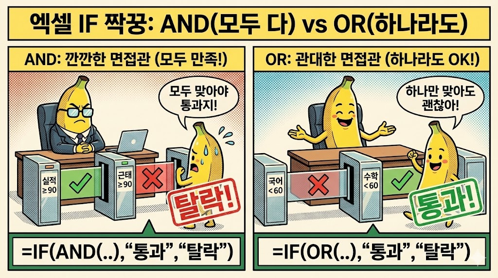 AND &amp; OR: IF 함수와 짝꿍, 여러 조건을 동시에 만족해야 할 때